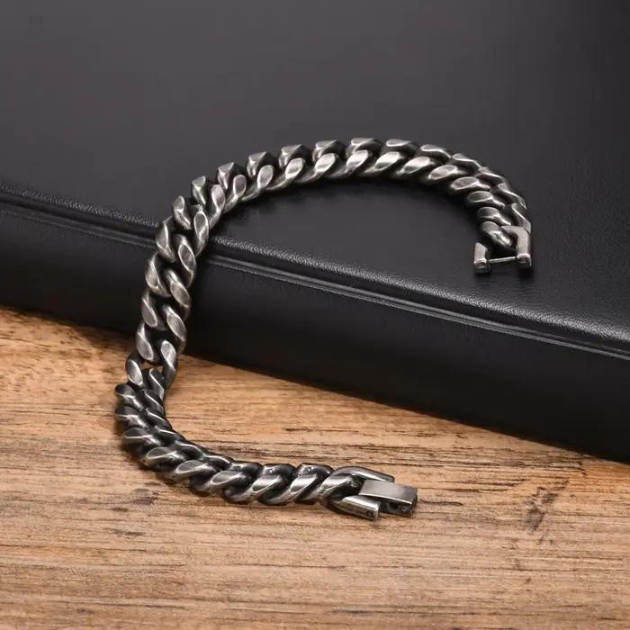 Bracelets à chaîne cubaine rétro pour hommes