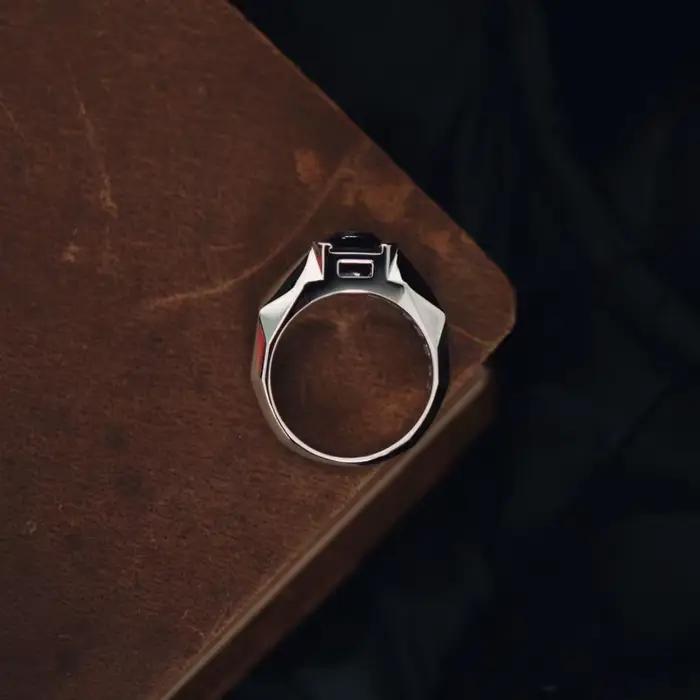 Bague en argent brillant pour homme