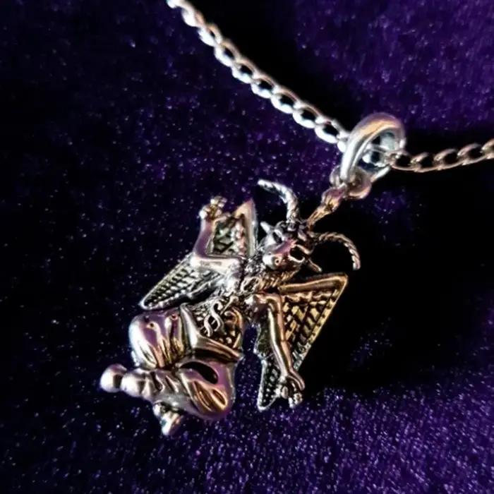 Baphomet collier-oculte main gauche chemin sceau de Baphomet satanique chèvre de Mendes-femmes homme