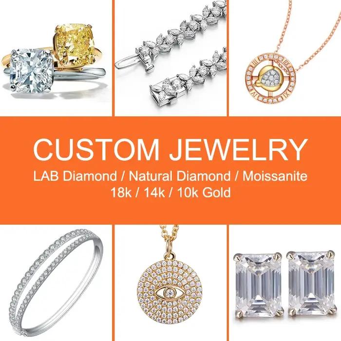 Bijoux Messi avec certificat IGI GIA Diamants de laboratoire cultivés 0.3ct 0.5ct 0.6ct 0.8ct 1ct 1.5ct 2ct 3ct Diamant créé CVD HPHT