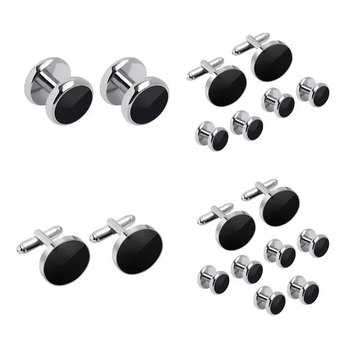 Kit de lèvent de Manchette et Clous pour Homme, Ensemble Formel, Solide, Personnalisé, Unique, Noir,