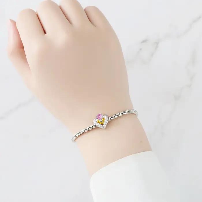 Pendentif en argent Sterling 925 Perle de l'Amour breloque bijou élégant pour femme cadeau spécial occasions festives