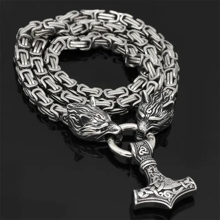 Collier loup celtique nordique pour hommes