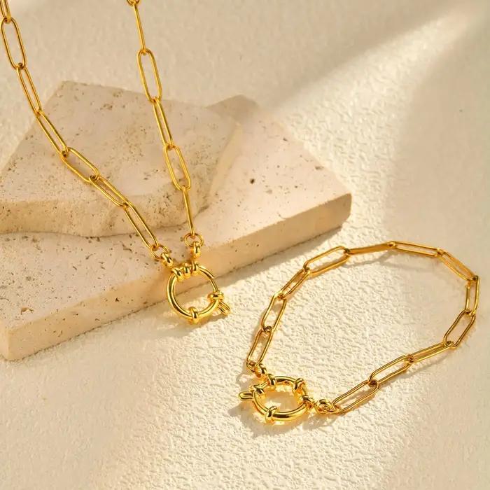 Collier Lariat en acier inoxydable plaqué or pour femmes et filles design moderne pendentif en forme de Y occasionnellement élégant