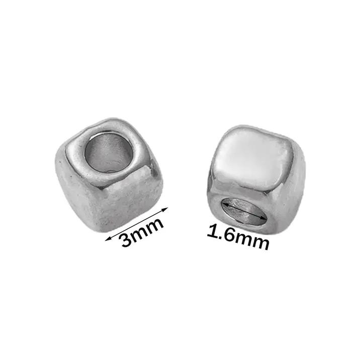 Perles d'espacement carrées en acier inoxydable couleur or pour la création de bijoux DIY et la confection de bracelets et colliers pour femmes occasions spéciales