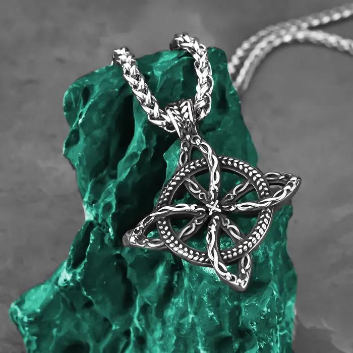 Collier pendentif nœud celtique scandinave pour hommes et femmes