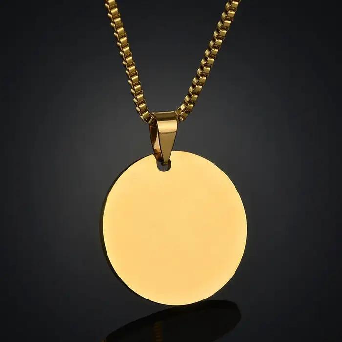 Sifisrri-Collier en acier inoxydable avec image gravée