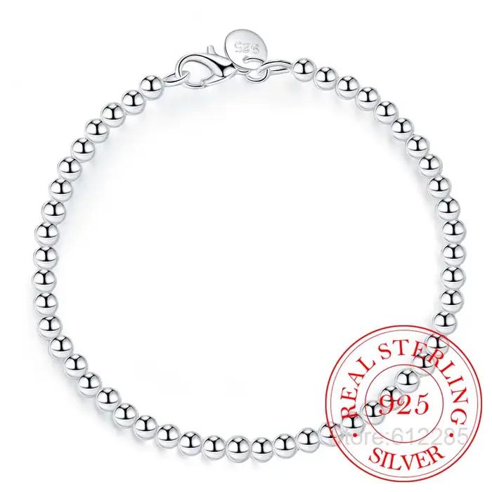 Bracelet en argent regardé 100% véritable pour adolescentes
