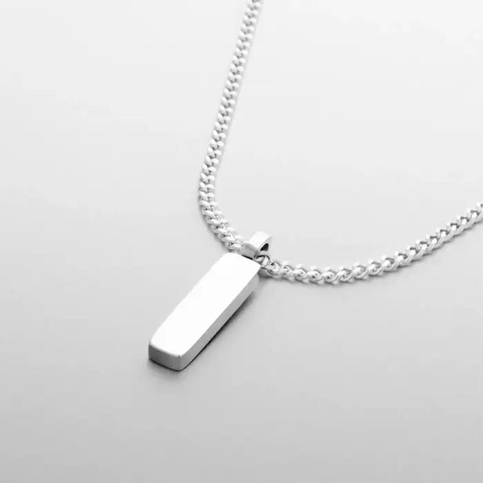 Pendentif Carré Minimaliste en Acier Inoxydable Plaqué Or 18 Carats Collier Mode pour Hommes Occasions Spéciales Élégant à Offrir