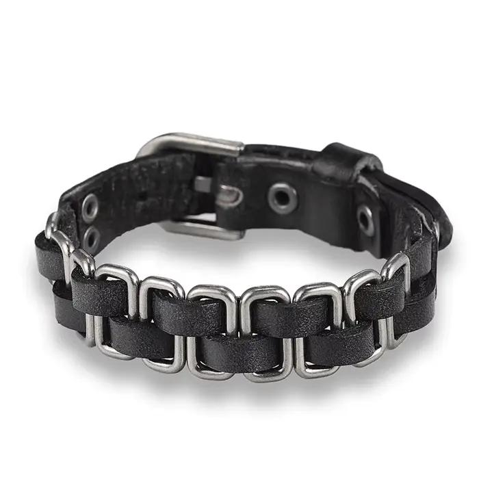 MKENDN – Bracelet en cuir tressé tricoté à la main pour hommes, bijoux d'amitié de haute qualité