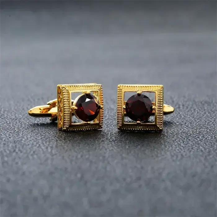Boutons de manchette en métal plaqué haute qualité pour hommes, carrés élégants, accessoires pour banquets d'affaires et mariages, cadeaux masculins de luxe