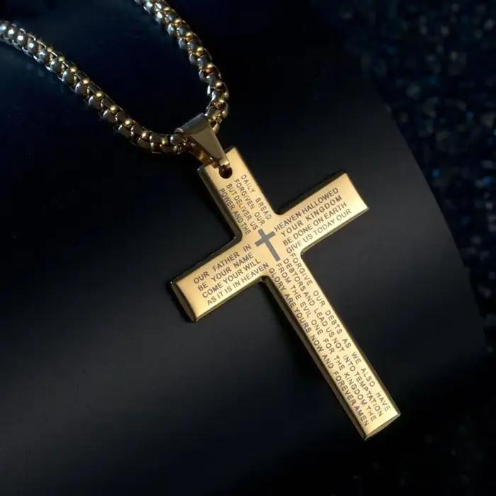 Collier pendentif croix de la Bible chrétienne pour femmes et hommes