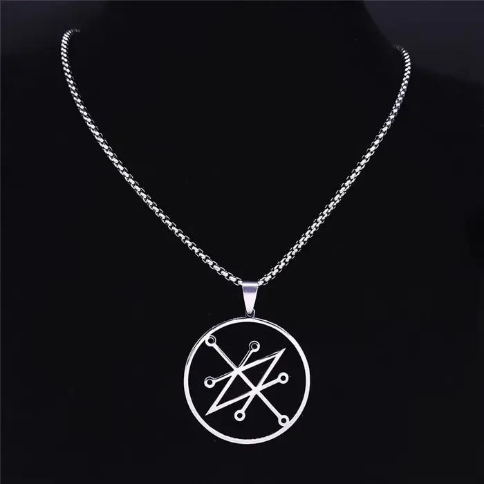 Collier Pendentif Azazel Sigil en Acier Inoxydable pour Hommes et Femmes Occasions Spéciales Fiançailles Mariage Anniversaire