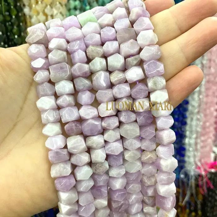 Pierre naturelle minerai brut Quartz Rose Rondelle perles d'espacement amples irrégulières pour la fabrication de bijoux Bracelets à bricoler soi-même accessoires de breloques
