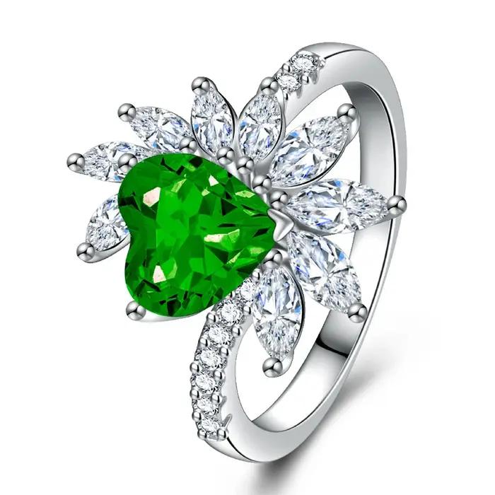 Bague en argent 925 avec imitation de jade naturel
