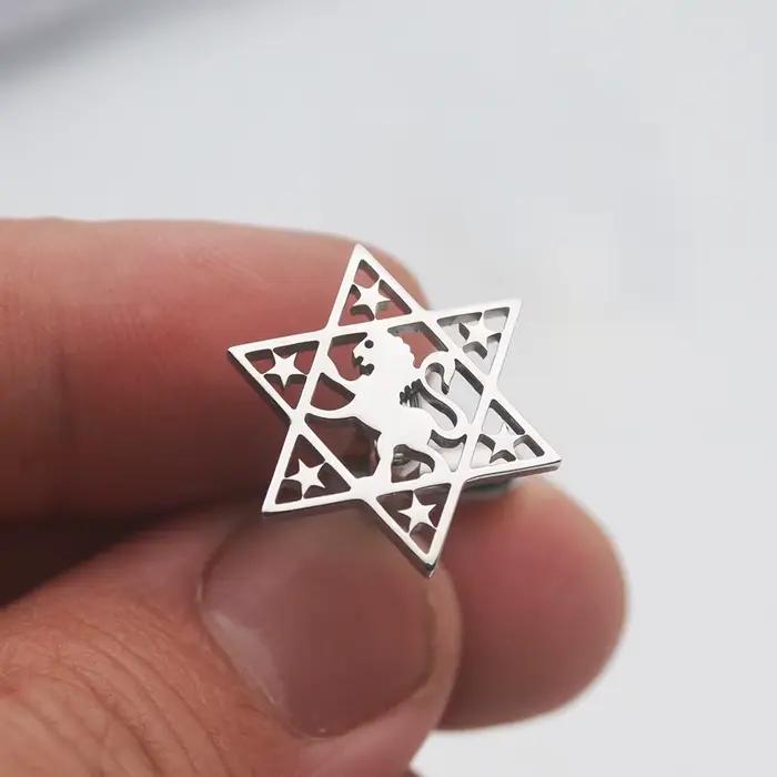 Lèvent de manchette Hexagramme en acier inoxydable pour hommes