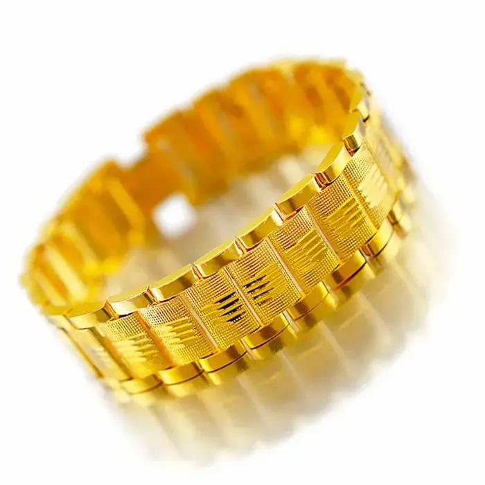 Bracelet plaqué or 18 carats pour homme