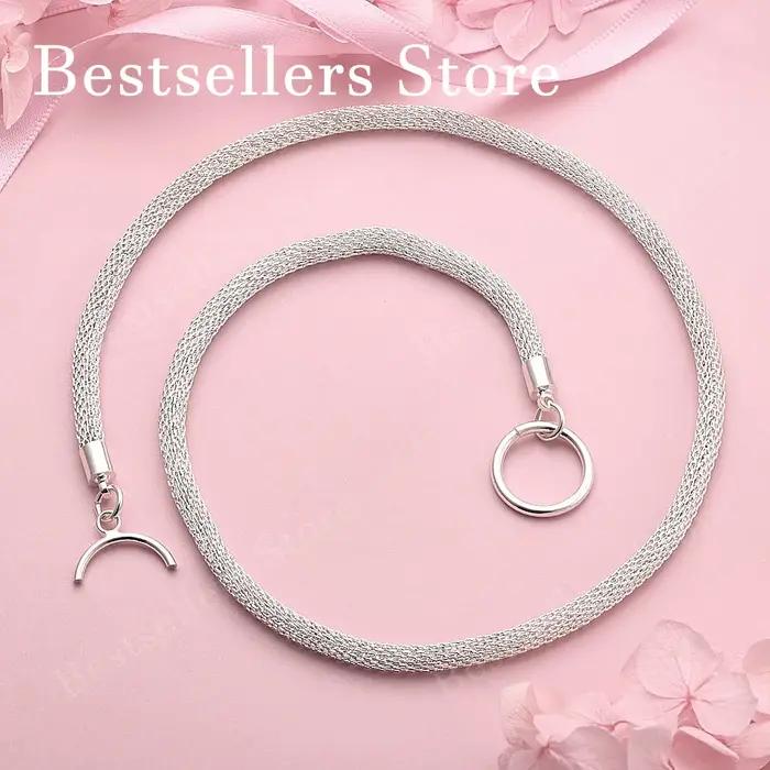 Collier en maille simple en argent sterling 925 de 4 mm pour hommes et femmes, accessoires de mode p