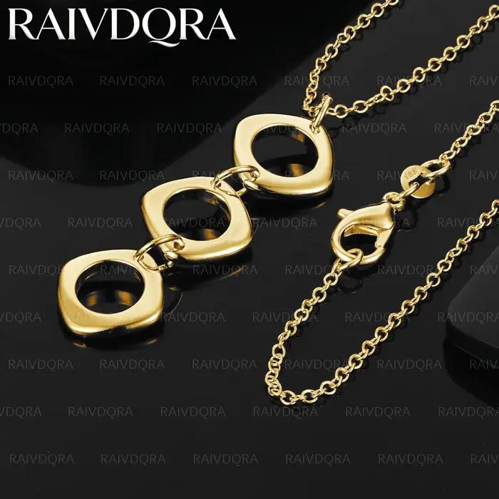 Collier à trois cercles plaqué or 18 carats bijou mode pour hommes et femmes occasions spéciales fiançailles mariage