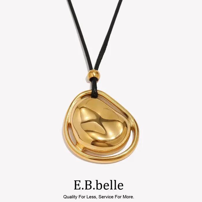 E.B.belle – collier avec pendentif en pierre de météorite Double couche