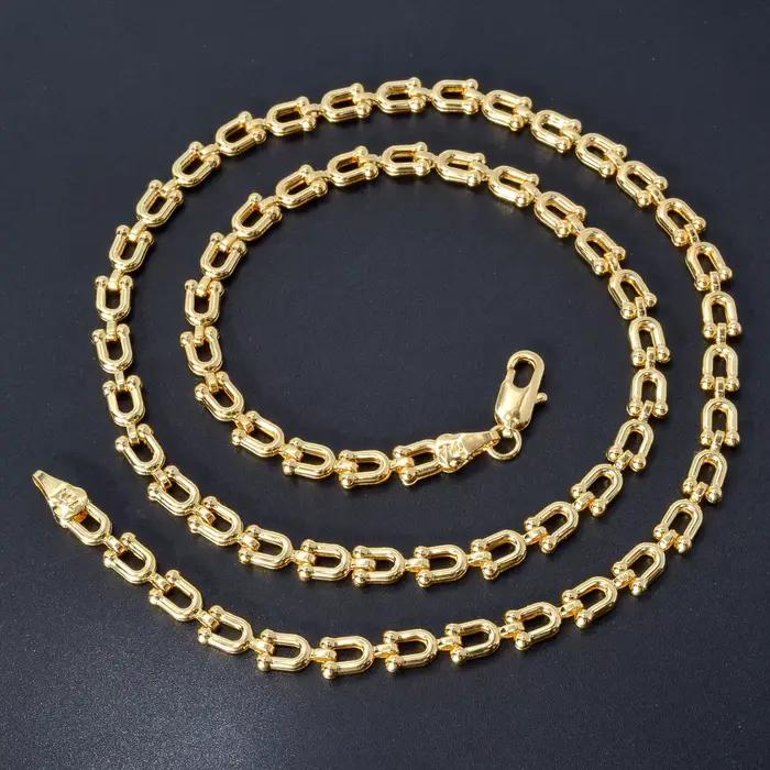 Hiphop Punk bordure cubique lien chaîne collier pour déclaration femmes homme collier couleur or tou