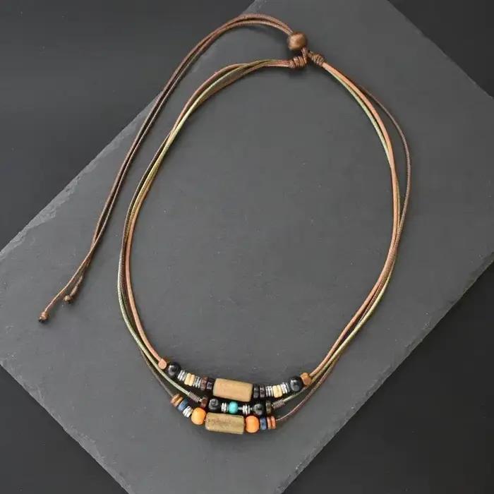 Collier en corde de cuir pour hommes