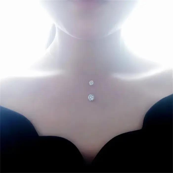 Collier en diamant Moissanite 1ct en argent Sterling S925
