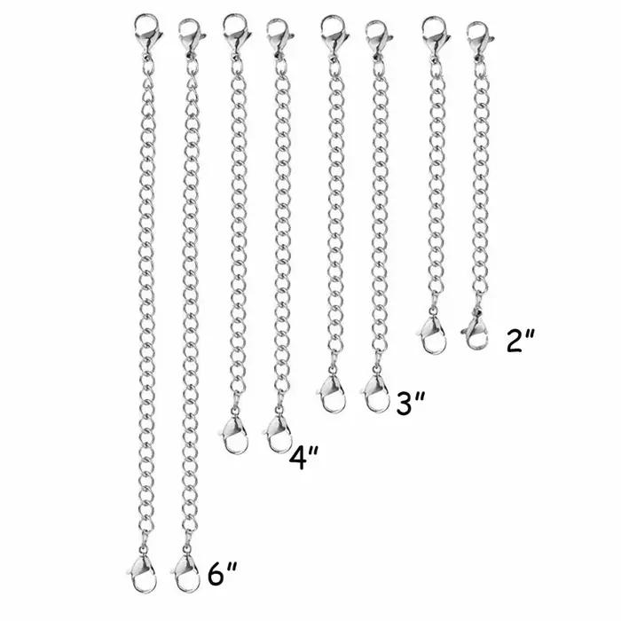 20 pièces d'extension de collier de Bracelet en acier inoxydable 316L chaînes