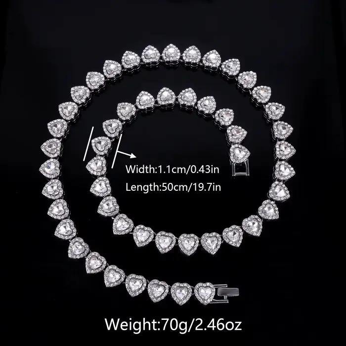 Ensemble de bijoux en zircone cubique et alliage de zinc pour femmes et hommes style hip-hop rock occassions spéciales