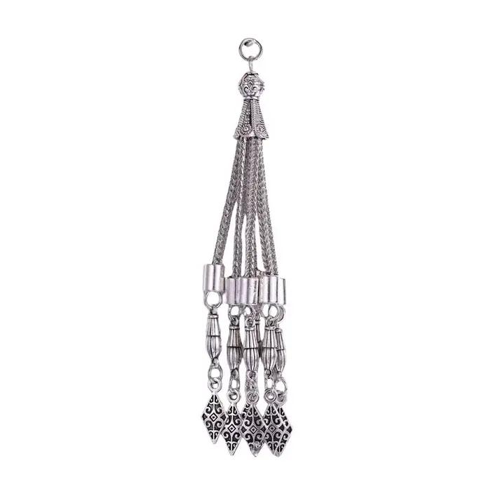 Pendentif long à pompon MJYA, breloque décorative ethnique pour la fabrication de bijoux, fournitures et accessoires pour la fabrication de chapelets religieux DIY