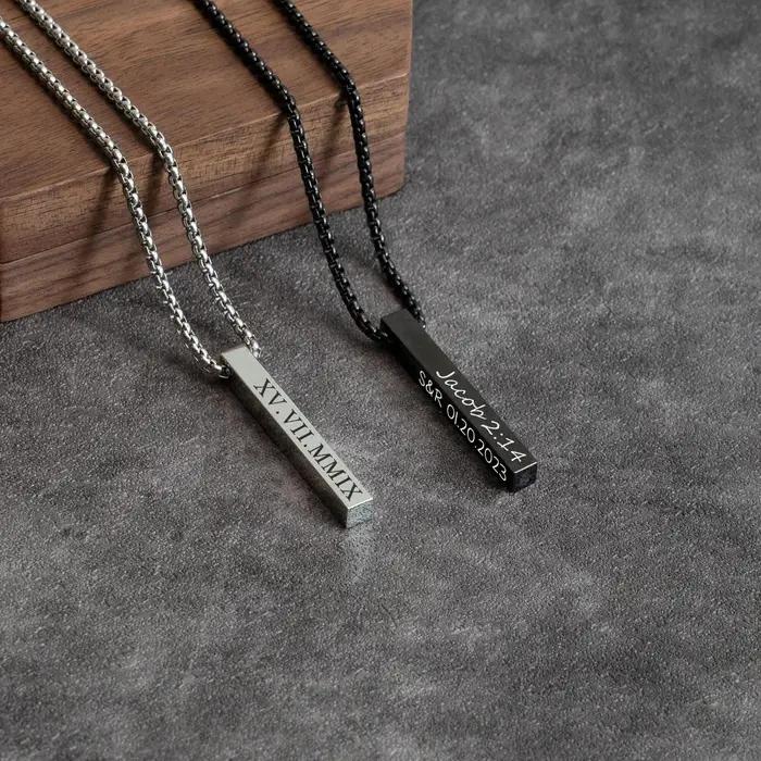 Collier de barre personnalisé pour hommes