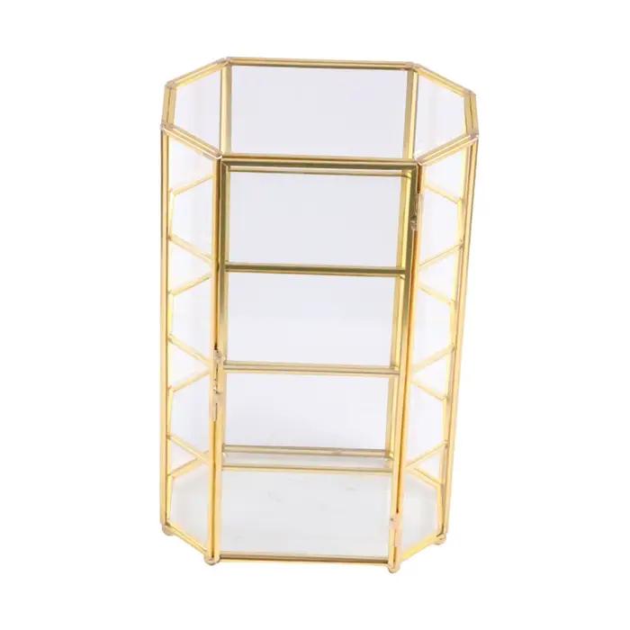 Boîte à bijoux en verre, présentoir à bijoux, décor de bureau Transparent, boîte à bibelots cadeau,