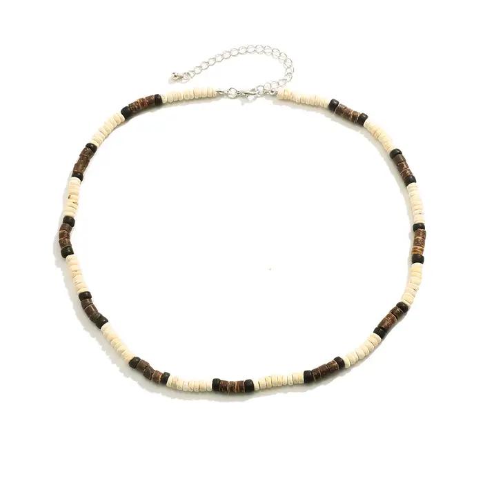 Collier de surfeur en perles de bois pour hommes