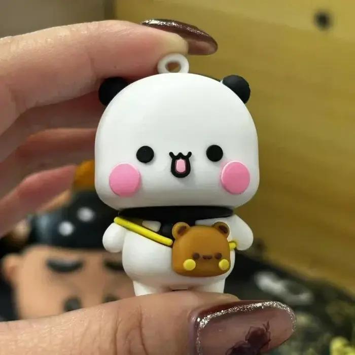 Panda Bubu et Yier Couple porte-clés sac pendentif cadeaux de saint valentin mignon dessin animé pet