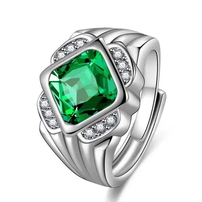Bague en argent 925 avec imitation de jade naturel