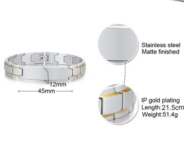 Bracelet d'identification personnalisé en acier inoxydable pour hommes avec fonction d'alerte médicale et gravure gratuite pour les occasions spéciales