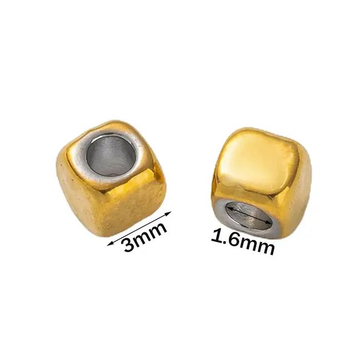 Perles d'espacement carrées en acier inoxydable couleur or pour la création de bijoux DIY et la confection de bracelets et colliers pour femmes occasions spéciales