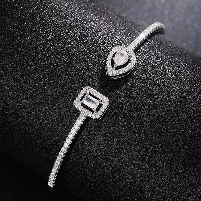 Bracelet manchette en zircon cubique