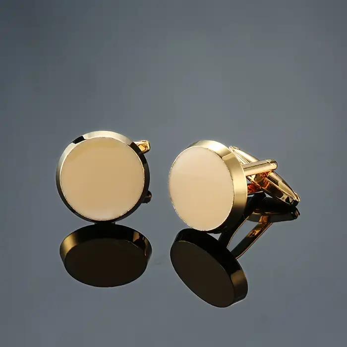 Boutons de manchette en cuivre or et or pur coniques pour homme élégants occasions spéciales mode accessoires vêtements de luxe