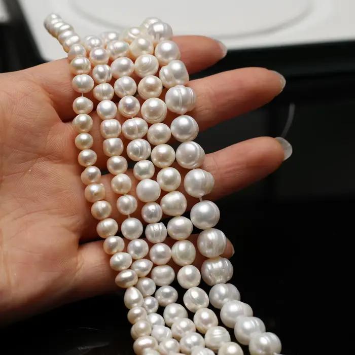 Perle filetée perle d'eau douce naturelle pour la fabrication de bijoux collier à faire soi-même bou