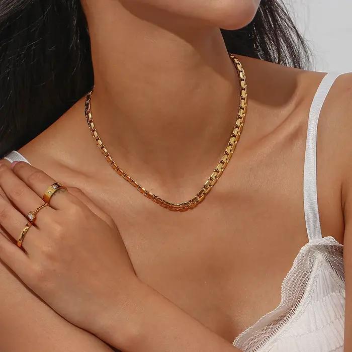 Chaîne en acier inoxydable or pour homme finition vendange élégant pour partie cadeau spécial