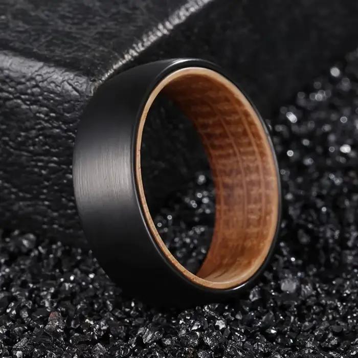 Bague classique en bois pour hommes