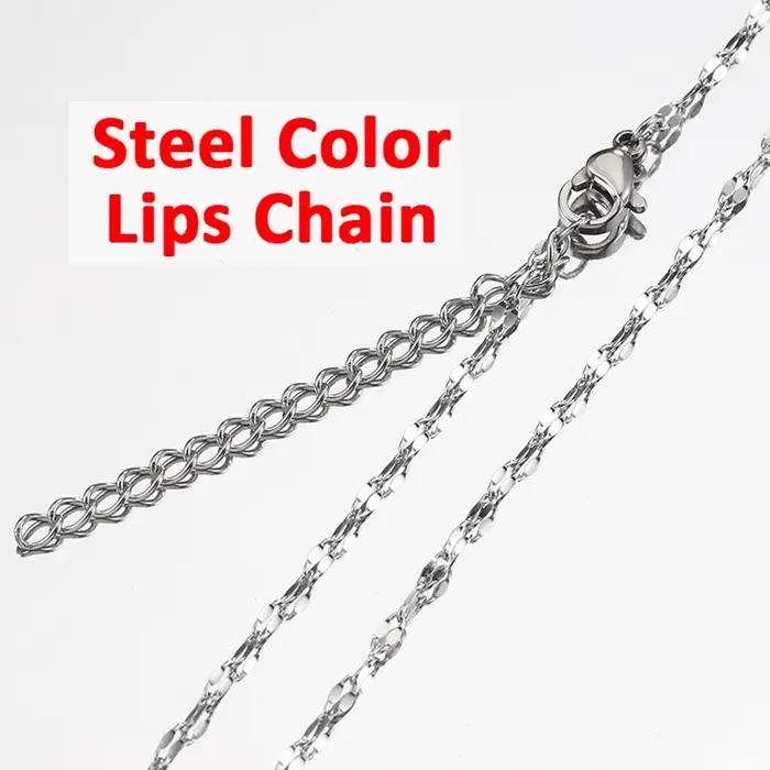 10 pièces 5 pièces chaînes de collier de chaîne de perles en acier inoxydable pour les résultats de