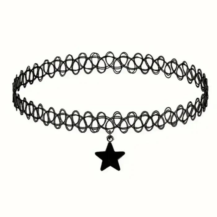 Collier ras du cou silicone avec motifs étoile soleil papillon conception poisson ligne bijou pour femme sorties et occasions spéciales