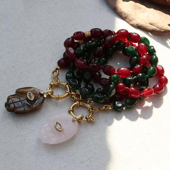 Colliers faits main 2026 avec pendentif main de Bouddha, bijoux tendance, rétro, élégants, rétro automne et hiver pour femme