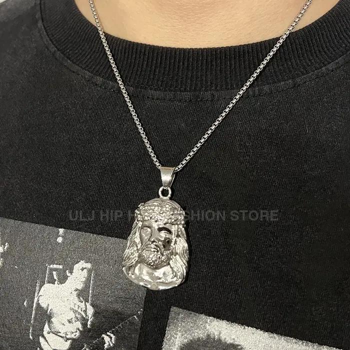 ULJ hommes Hip Hop rappeur populaire collier cléopâtre religieux jésus Portrait pendentif pour femmes chaîne cubaine bijoux