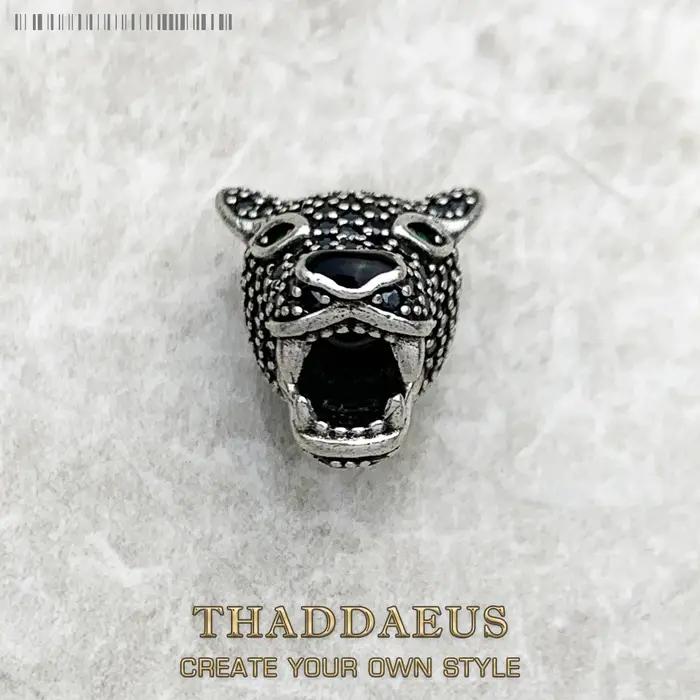 Perles léopard panthère, nouveau breloque en argent Sterling 925 massif, bijoux européens, cadeau de rue rebelle pour femmes et hommes