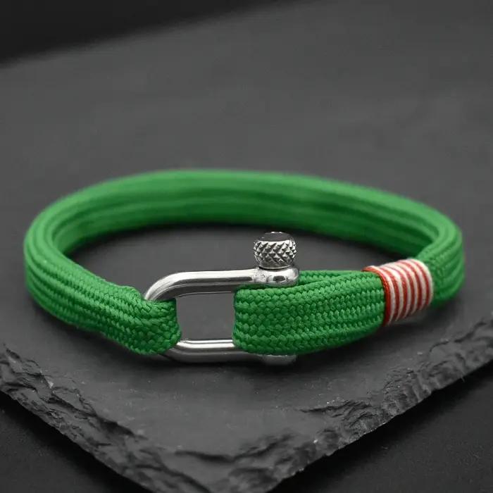 Bracelet à fermoir en forme de U en acier inoxydable tressé pour hommes et femmes