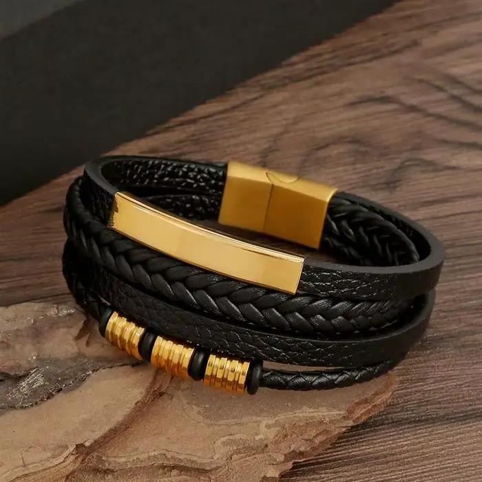 Bracelet en cuir classique pour hommes