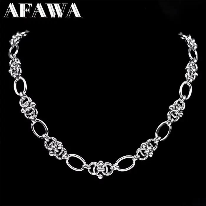 Collier chaîne gothique avec nœud d'épines pour hommes et femmes, en acier inoxydable, couleur argent, tendance Hip Hop, chaînes de cou, bijoux Cool